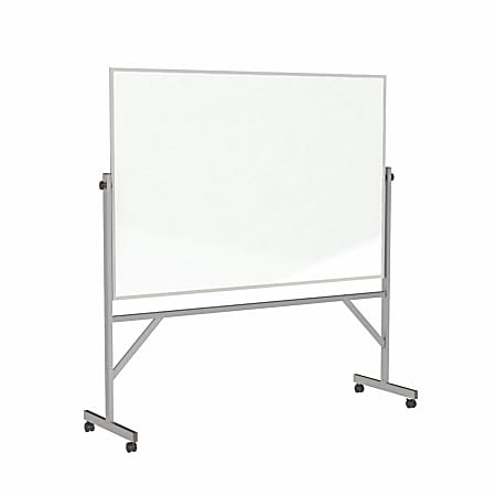Ghent Reversible Magnetic Dry-Erase Whiteboard, 48" x 72", Aluminum Frame With Silver Finish