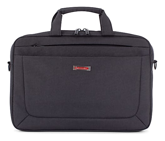 Swiss Mobility Cadence 2-Section Executive Briefcase With 15.6" Laptop Pocket, Charcoal