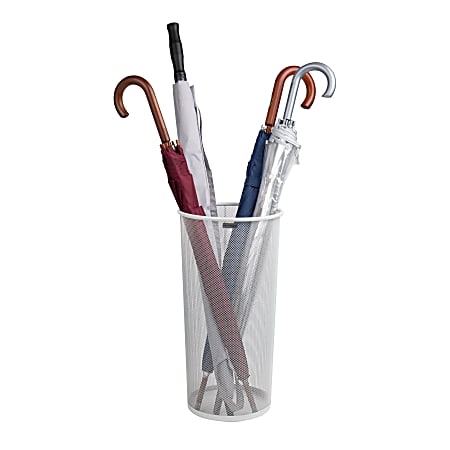 Mind Reader Umbrella Stand Multi-Purpose Storage Organizers 19-1/2"H x 10-1/4"W x 10-1/4"L, White