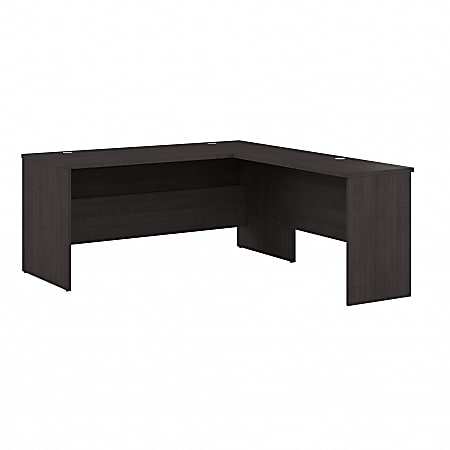 Bestar Ridgeley 65”W L-Shaped Corner Desk, Charcoal Maple