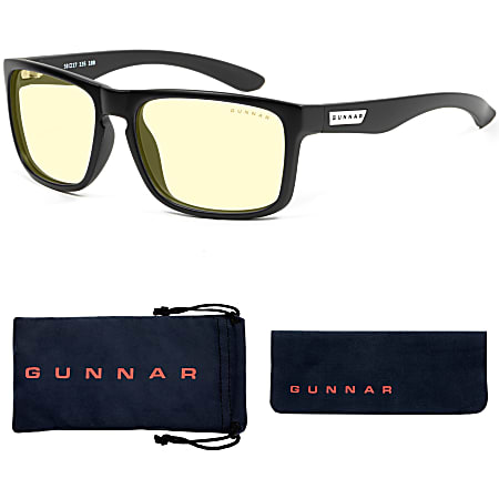 GUNNAR Gaming & Computer Glasses - Intercept, Onyx, Amber Tint, GUNNAR-Focus - Onyx Frame/Amber Lens