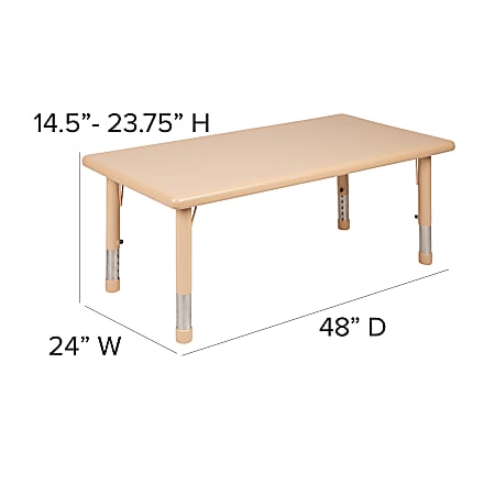 Flash Furniture Rectangular Activity Table 23 34 x 24 Natural