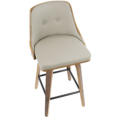 LumiSource Gianna Counter Stools WalnutLight Gray Set Of 2 Stools