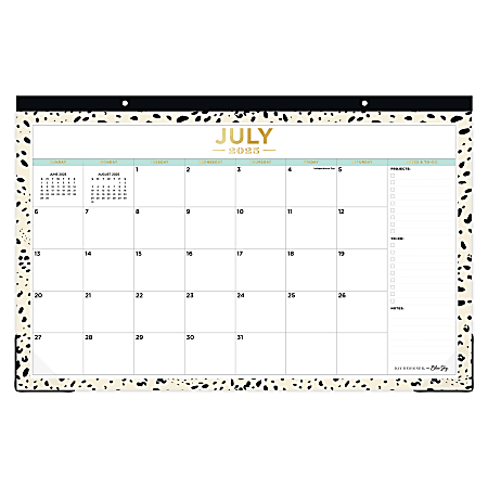 2025-2026 Day Designer Monthly Desk Pad Planning Calendar, 17" x 11", Snow, July 2025 To June 2026, 151725