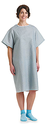 Medline Traditional Patient Gowns, 39", Star, Pack Of 12