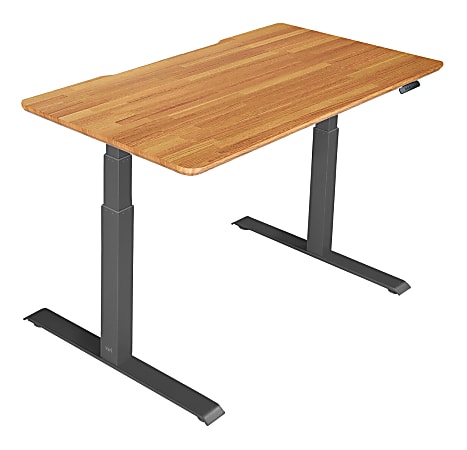 Vari Electric 48"W Standing Desk, Butcher Block