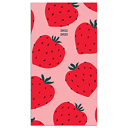 TF Publishing 2-Year Monthly Pocket Planner, 3-1/2" x 6-1/2", Strawberry, January 2022 To December 2023