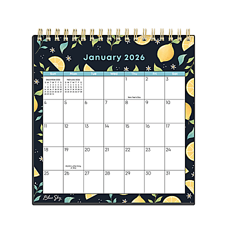 2026 Blue Sky Monthly Desk Calendar With Stand, 6-1/8” x 6-3/8”, Gilly, January To December, 155936