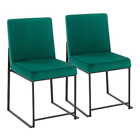 LumiSource High-Back Fuji Dining Chairs, Black/Green, Set Of