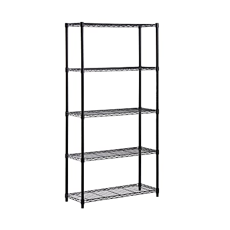 Honey-can-do SHF-01442 5-Tier Industrial Shelving Holds 200-Pounds Per Shelf, 72-Inch, Black - 5 Tier(s) - SHF01442