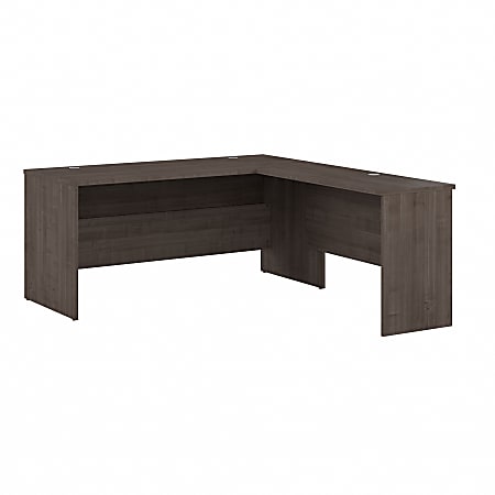 Bestar Ridgeley 65 W L Shaped Corner Desk Medium Gray Maple
