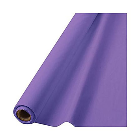 Amscan Plastic Table Cover Roll, 100' x 40", Purple