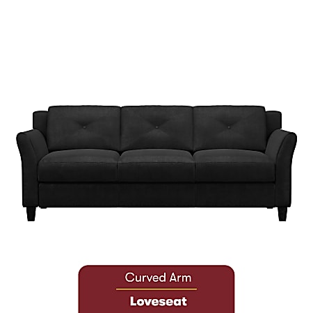 Lifestyle Solutions 78.7-in Casual Black Microfiber 3-seater Sofa