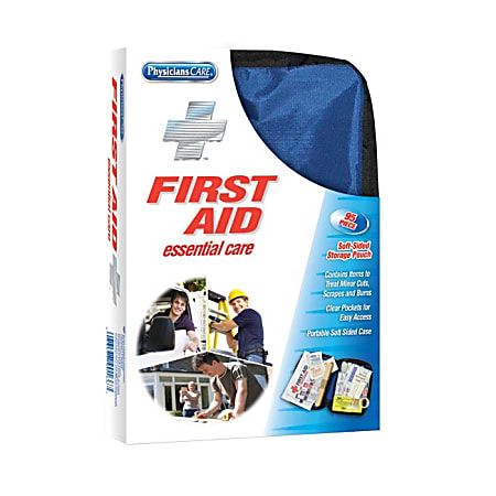 PhysiciansCare® Soft-Sided First Aid Kit, Blue, 95 Pieces