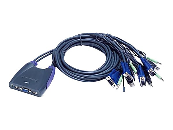 ATEN Petite CS64US - KVM / audio / USB switch - 4 x KVM / audio / USB - 1 local user - desktop