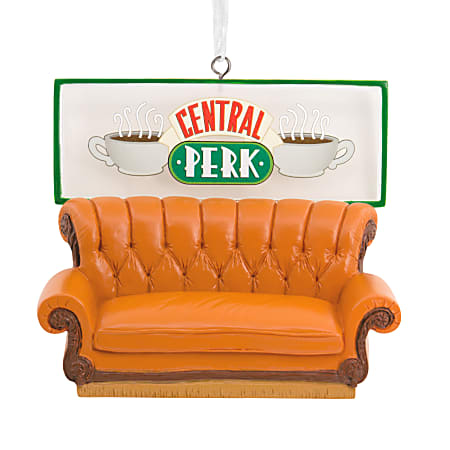 Hallmark Resin Christmas Ornament, 3&rdquo; x 2-3/4&rdquo; x 1-3/4&rdquo;, Friends Central Perk Cafe Couch