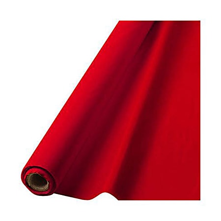 Amscan Plastic Table Cover Roll, 100' x 40", Red