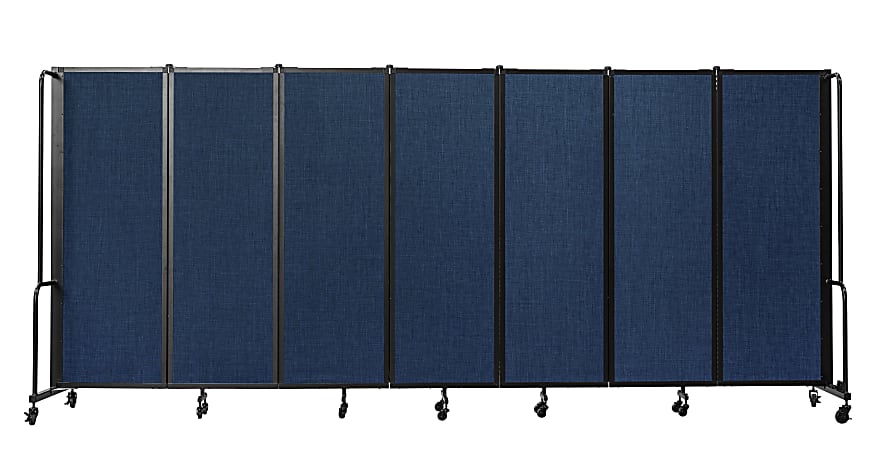 National Public Seating Room Divider, 7-Section, 72"H x 27"W x 164"D, Blue