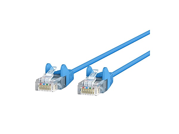 Belkin CAT6 Slim Gigabit Snagless UTP Ethernet Cable - 1 ft Category 6 Network Cable  - CE001B01BLUS
