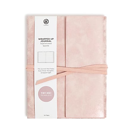 U Brands® Fabric Wrapped Journal With Drawstring Closure, 6" x 8", 96 Sheets, Blush Sophisticated Speckle