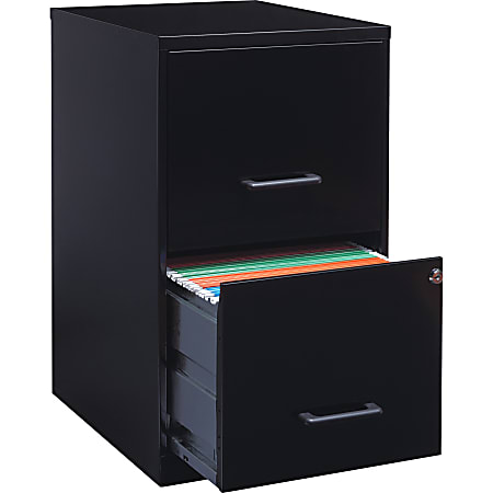 NuSparc 18"D Vertical 2-Drawer File Cabinet, Black