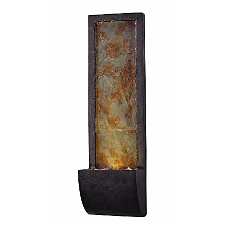 Kenroy Home Triptych Indoor/Outdoor Wall Fountain, 36-3/4”H x 10-1/4”W x 8-1/2”D, Black/Slate
