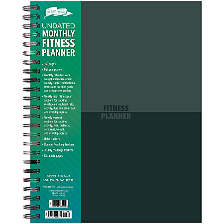 Willow Creek - Fitness planner - week/month to view - wire-bound - large - Letter A Size (8.5 in x 11 in) - 160 pages
