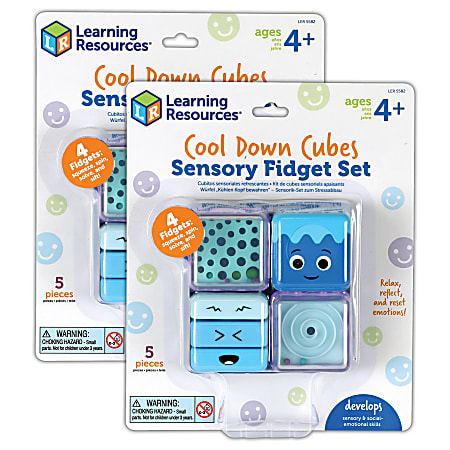 Learning Resources Cool Down Cubes Sensory Fidget Sets, Multicolor, Pack Of 2 Sets
