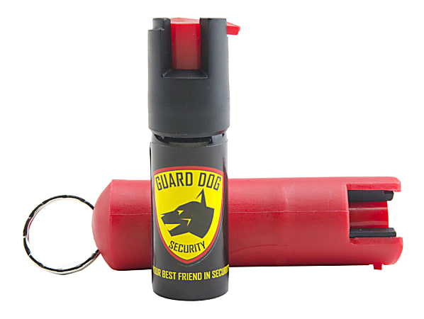 Guard Dog Security Hard Case Pepper Spray Keychain w/ Belt Clip, Red