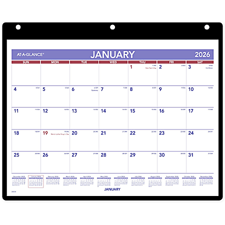 AT-A-GLANCE® 2026 Monthly Desk Wall Calendar with Jacket, Small, 11" x 8"