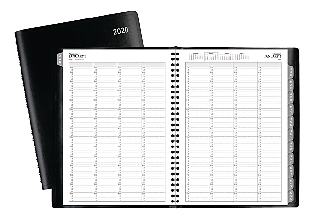 Office Depot Large Daily Group Planner 8 12 x 11 Black January To ...