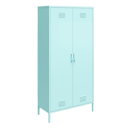 Ameriwood™ Home Cache Tall 2-Door Metal Locker Cabinet, 72-7/8”H x 35-7/16”W x 15-3/4”D, Mint