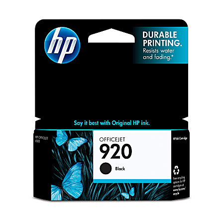 HP 920 (CD971AN) Original Inkjet Ink Cartridge - Black - 1 Each - 420 Pages HP 920 (CD971AN) Original Inkjet Ink Cartridge - Black - 1 Each - 420 Pages