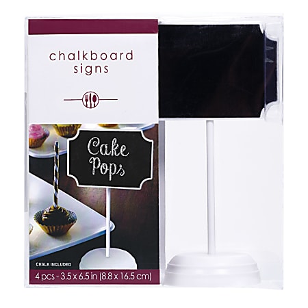 Amscan Cocktail Chalkboard Stands, 6-1/2" x 3-1/2", White, Pack Of 8 Stands
