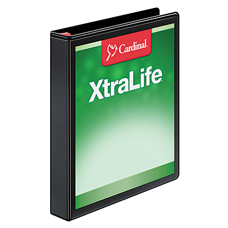 Cardinal® XtraLife™ Locking Slant-D® Ring 3-Ring Binder, 1" D-Rings, Black