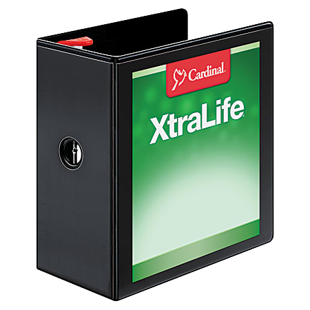 Cardinal® XtraLife™ Locking Slant-D® Ring 3-Ring Binder, 5" D-Rings, Black