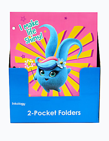 Inkology 2-Pocket Portfolios, Sunny Bunnies, 9-1/2" x 11-3/4", Assorted Designs, Pack Of 24 Folders