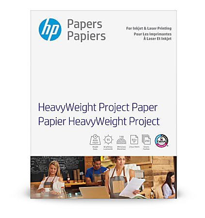 HP Heavyweight Project Paper, Letter Size (8 1/2" x 11"), 95 (U.S.) Brightness, 40 Lb, White, White, 250 Sheets