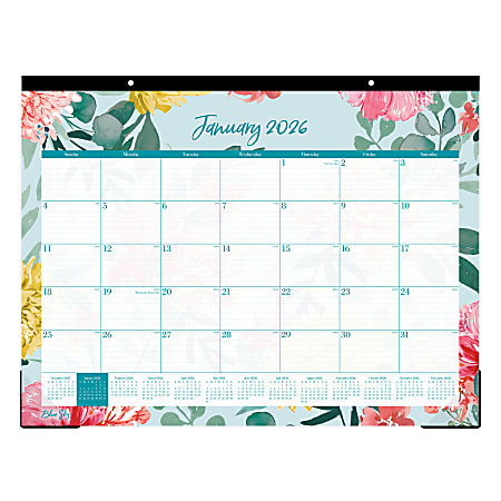 2026 Blue Sky Monthly Desk Pad Calendar, 22" x 17", Reflections, January To December, 117886