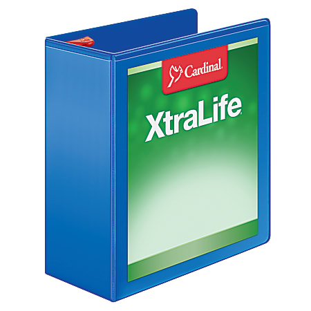 Cardinal® XtraLife™ Locking Slant-D® Ring 3-Ring Binder, 4" D-Rings, Blue