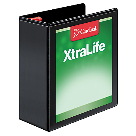 Cardinal® XtraLife™ Locking Slant-D® Ring 3-Ring Binder, 4" D-Rings, Black