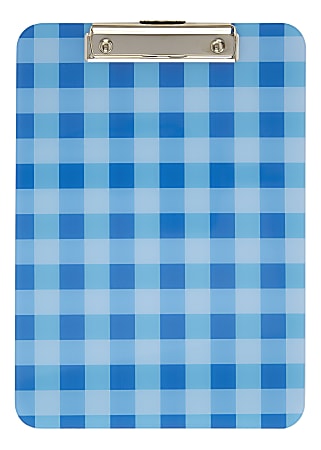 Office Depot® Brand Fashion Clipboard, 9" x 12-1/2", Blue Plaid
