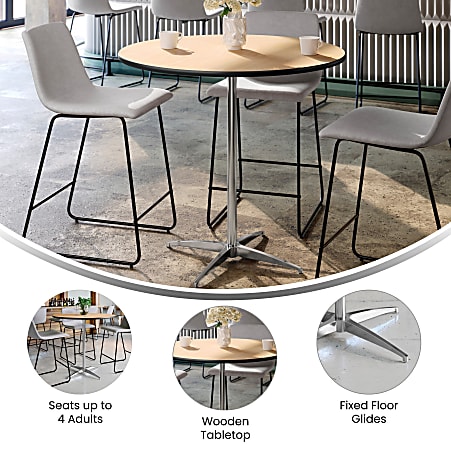 Flash Furniture 36 Round Wood Cocktail Table with 30 and 42