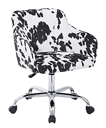 Office Star™ Avenue Six Bristol Task Chair, Fabric, Udder Madness Domino/Silver