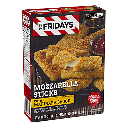 TGI Friday's Mozzarella Sticks With Marinara Sauce, 11 Oz, Pack Of 4 Meals 