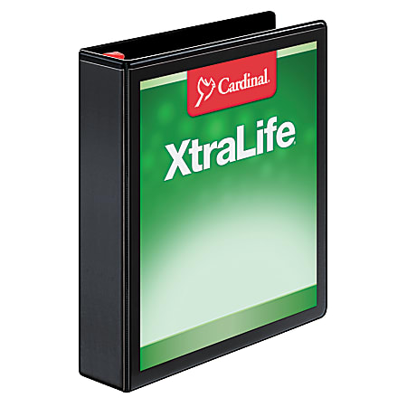 Cardinal® XtraLife™ Locking Slant-D® Ring 3-Ring Binder, 1 1/2" D-Rings, Black