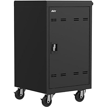 AVer AVerCharge B30 30 Device Charging Cart - Metal - 24.6" Width x 21.3" Depth x 38.1" Height - Black - For 30 Devices