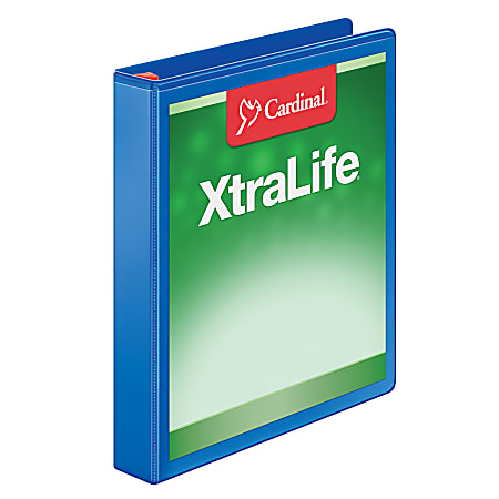 Cardinal® XtraLife™ Locking Slant-D® Ring 3-Ring Binder, 1" D-Rings, Blue