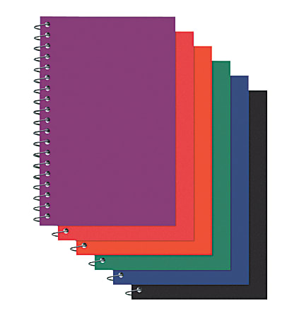 Office Depot® Brand Wirebound Notebook, 5 1/2" x 8 1/2", 1 Subject, College Ruled, 100 Sheets, Assorted Colors (No Color Choice)