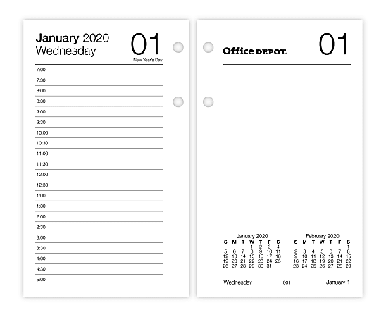 White 3-1/2 x 6 SP717D50 Office Depot® Brand Daily Desk Calendar Refill January to December 2022 